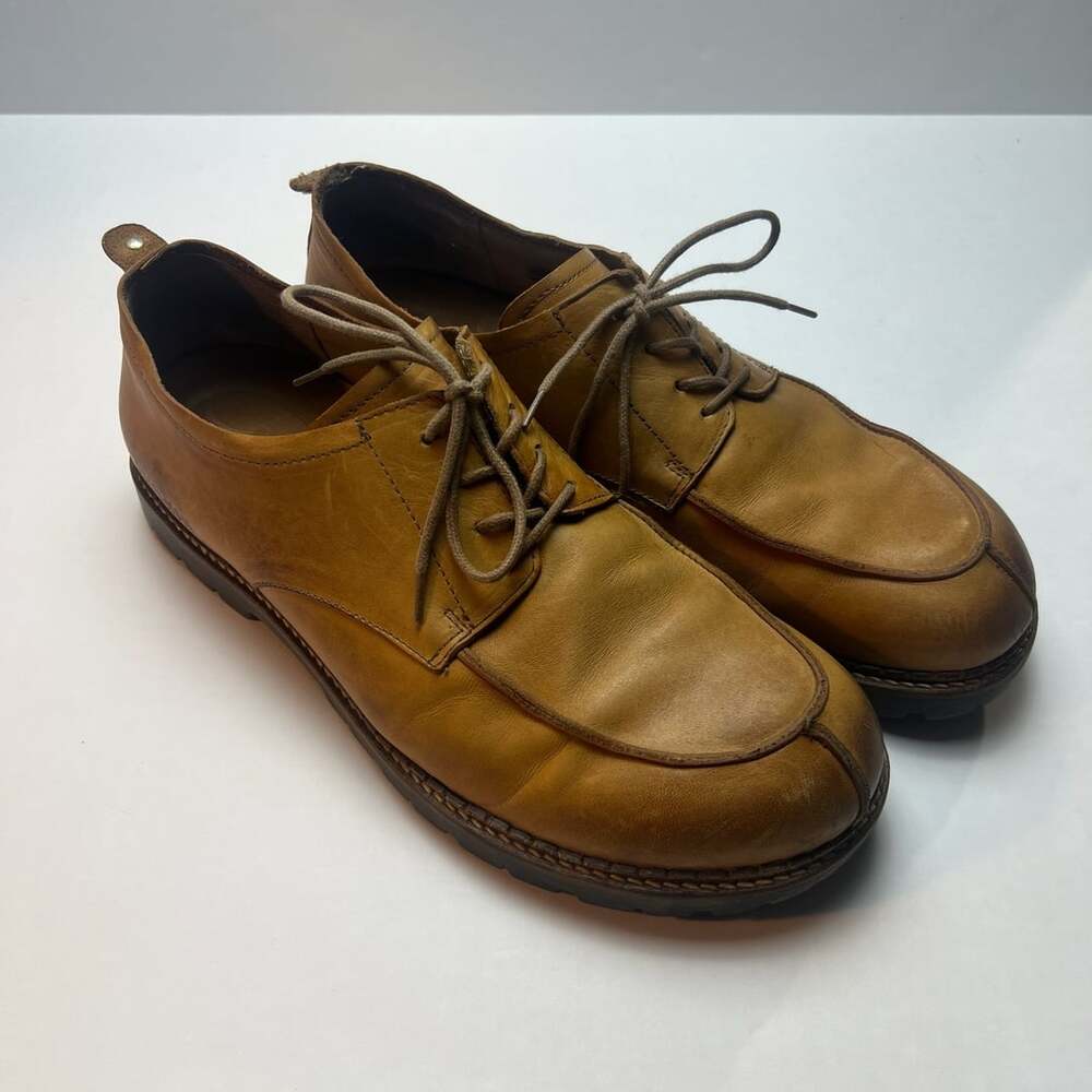 Birkenstock Men's Brown Leather Apron Toe Derby Shoes Size 46